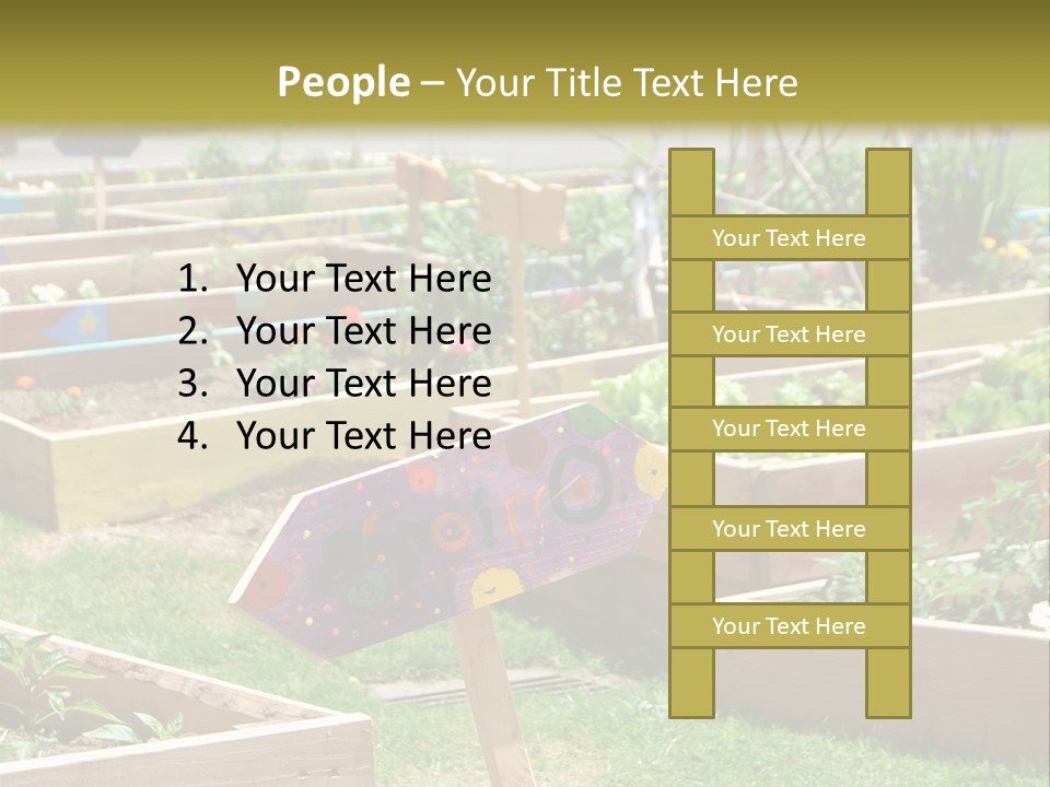 A Picture Of A Garden With A Sign In The Middle Of It PowerPoint Template