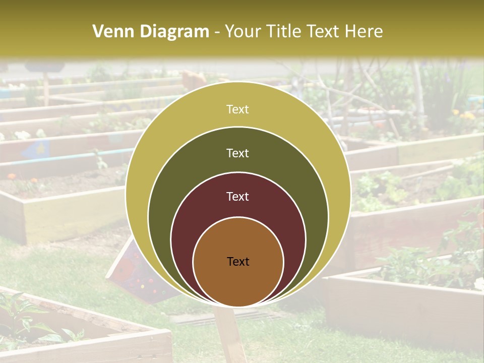 A Picture Of A Garden With A Sign In The Middle Of It PowerPoint Template