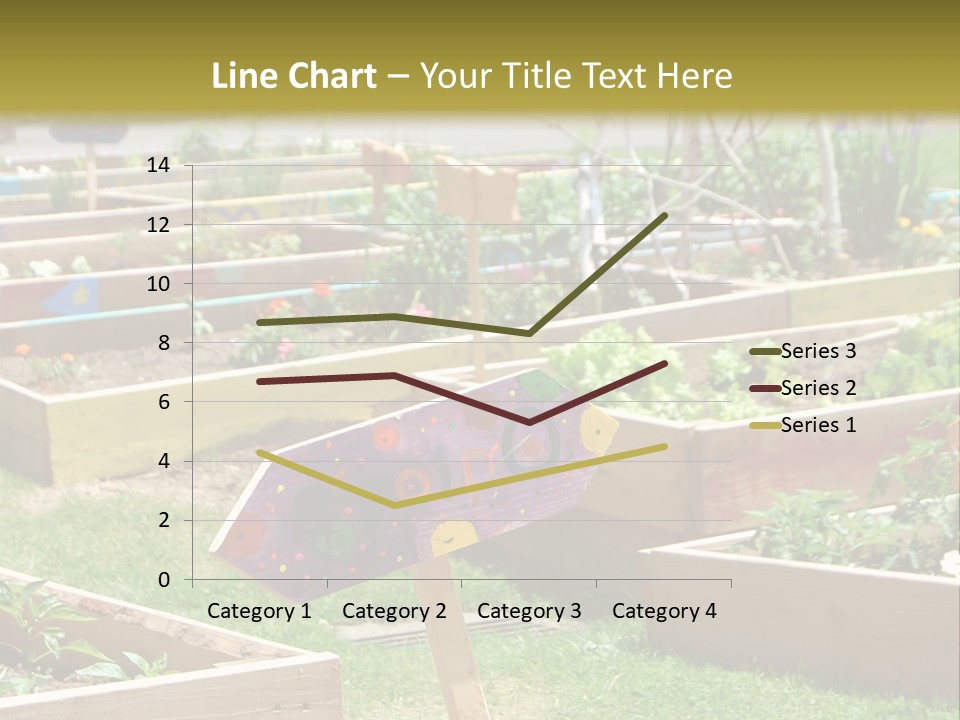 A Picture Of A Garden With A Sign In The Middle Of It PowerPoint Template