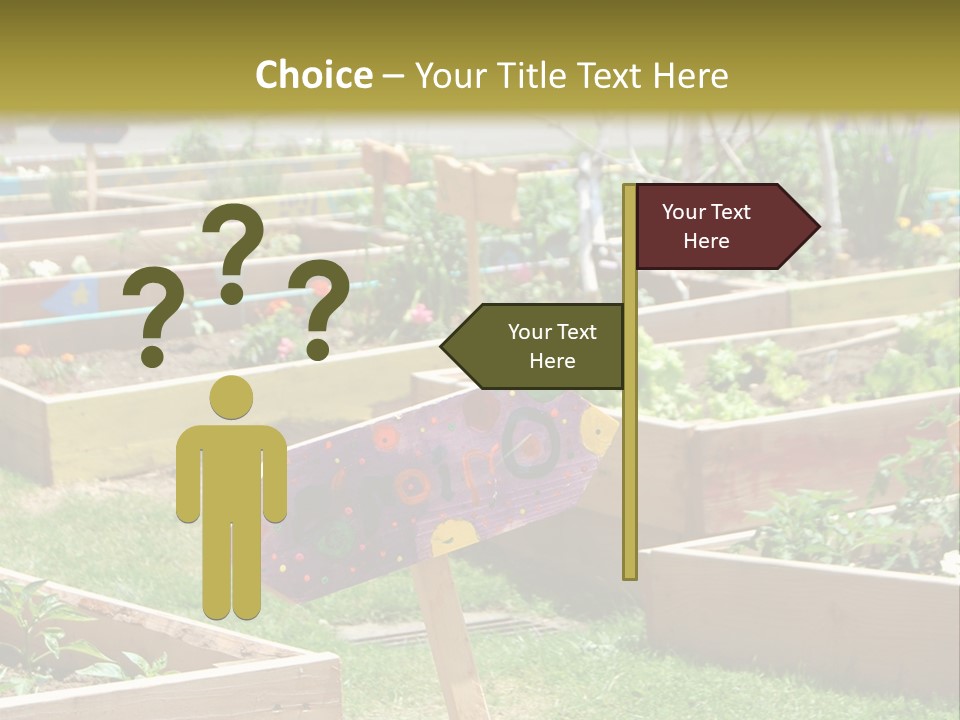A Picture Of A Garden With A Sign In The Middle Of It PowerPoint Template