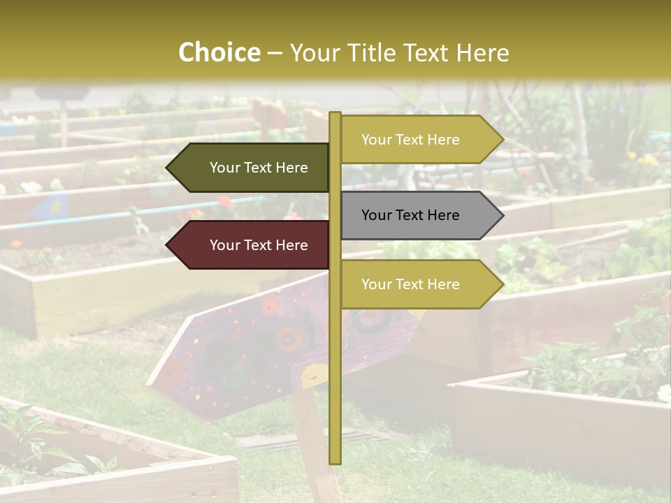 A Picture Of A Garden With A Sign In The Middle Of It PowerPoint Template