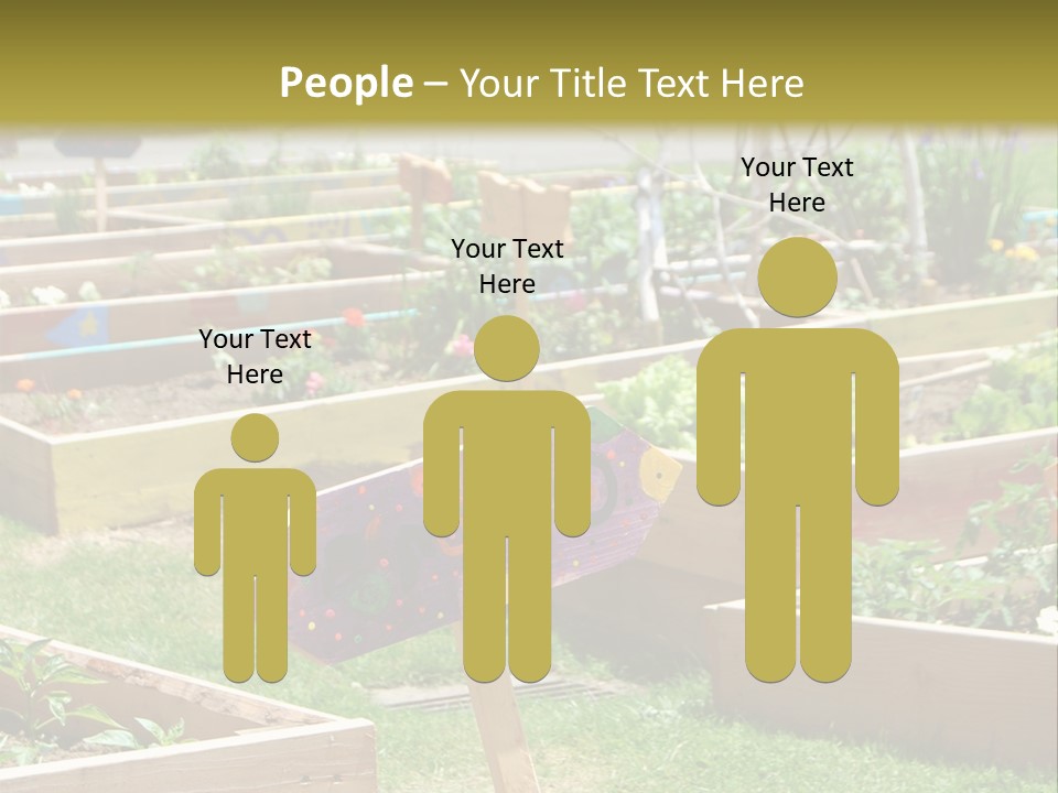 A Picture Of A Garden With A Sign In The Middle Of It PowerPoint Template