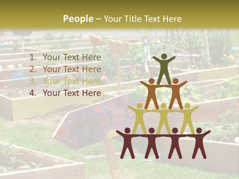 A Picture Of A Garden With A Sign In The Middle Of It PowerPoint Template
