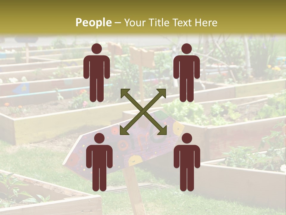 A Picture Of A Garden With A Sign In The Middle Of It PowerPoint Template