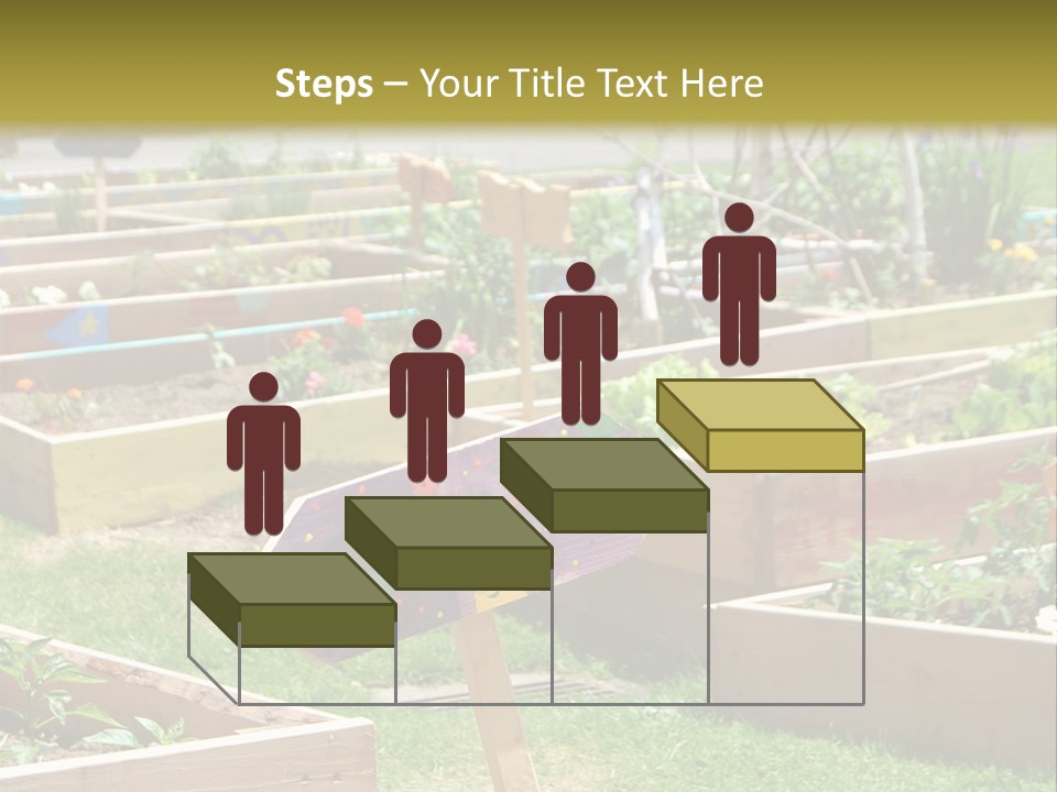 A Picture Of A Garden With A Sign In The Middle Of It PowerPoint Template