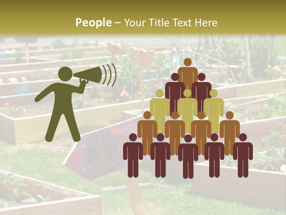 A Picture Of A Garden With A Sign In The Middle Of It PowerPoint Template