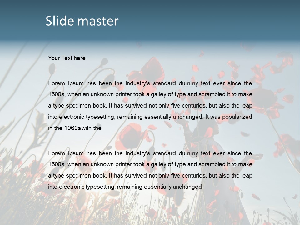 Girl Stands In Poppy Field PowerPoint Template