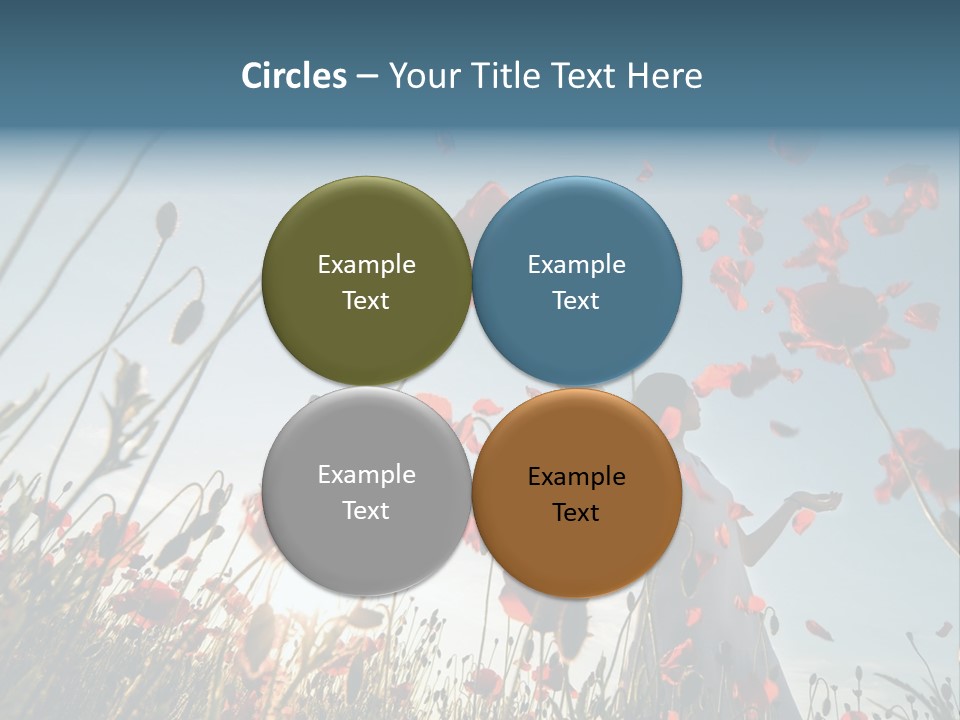 Girl Stands In Poppy Field PowerPoint Template