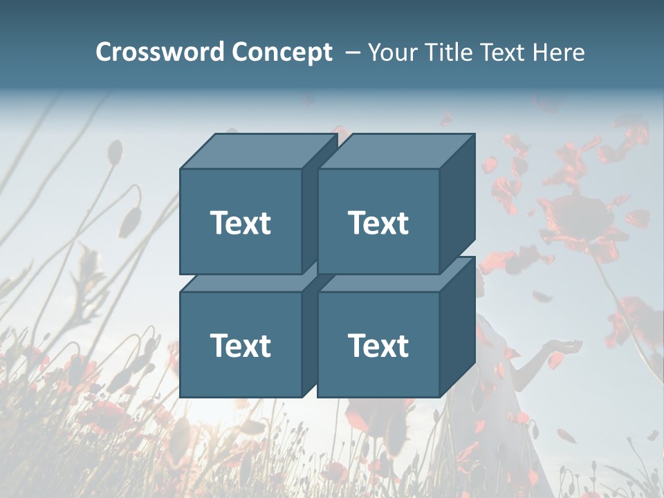 Girl Stands In Poppy Field PowerPoint Template