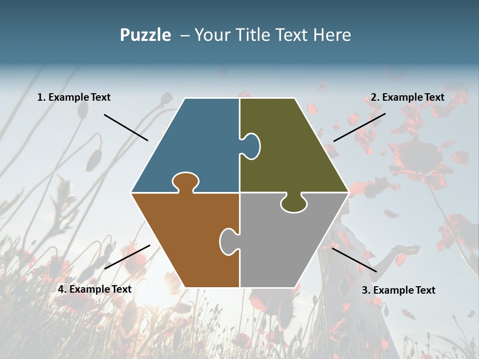 Girl Stands In Poppy Field PowerPoint Template