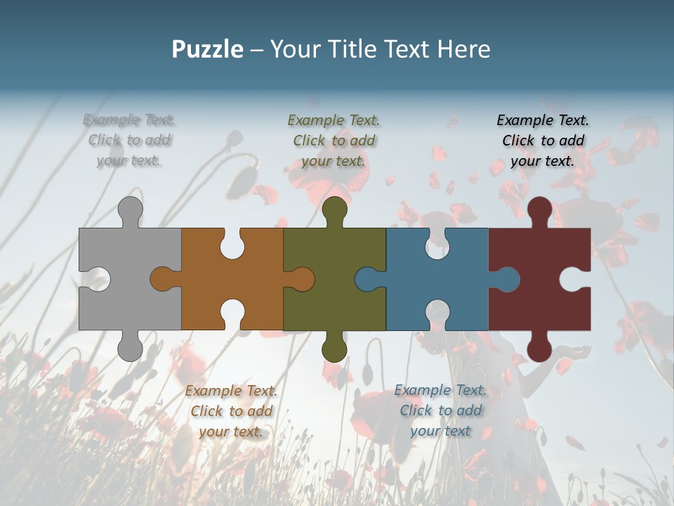 Girl Stands In Poppy Field PowerPoint Template