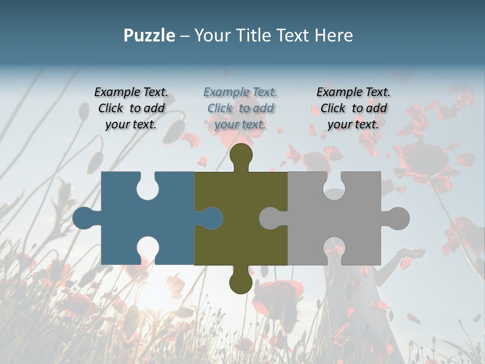 Girl Stands In Poppy Field PowerPoint Template