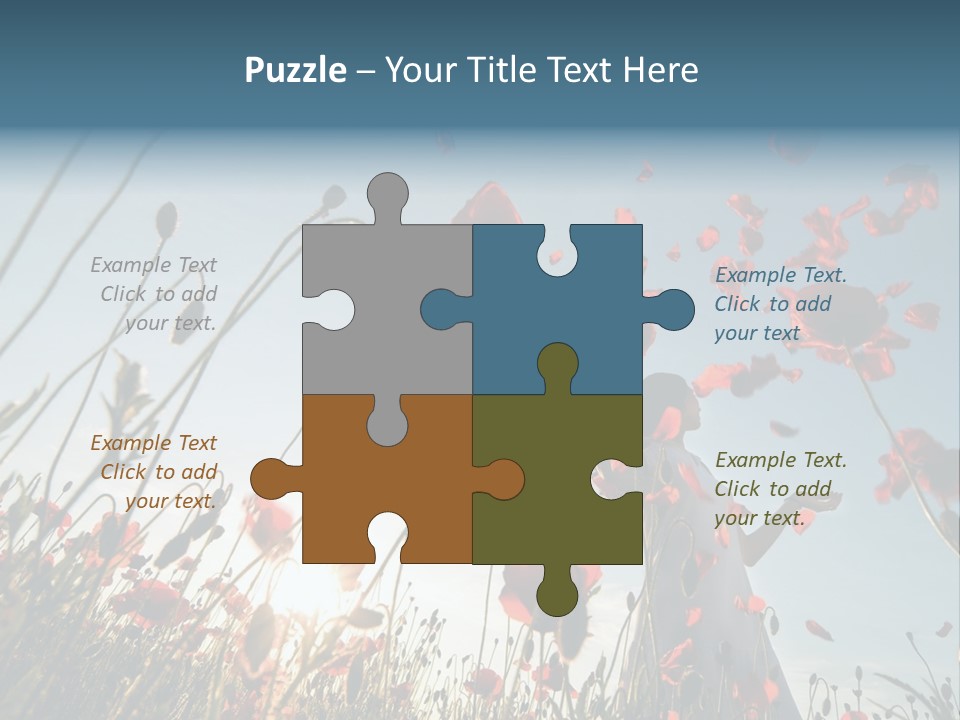 Girl Stands In Poppy Field PowerPoint Template