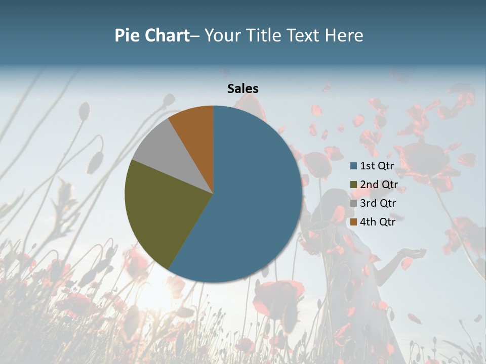 Girl Stands In Poppy Field PowerPoint Template