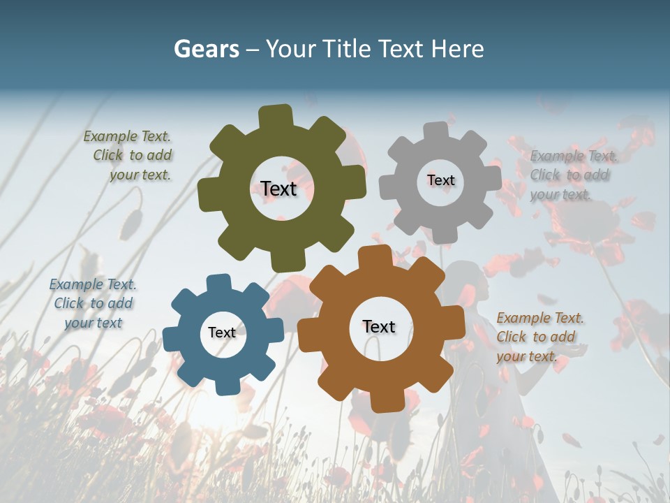 Girl Stands In Poppy Field PowerPoint Template