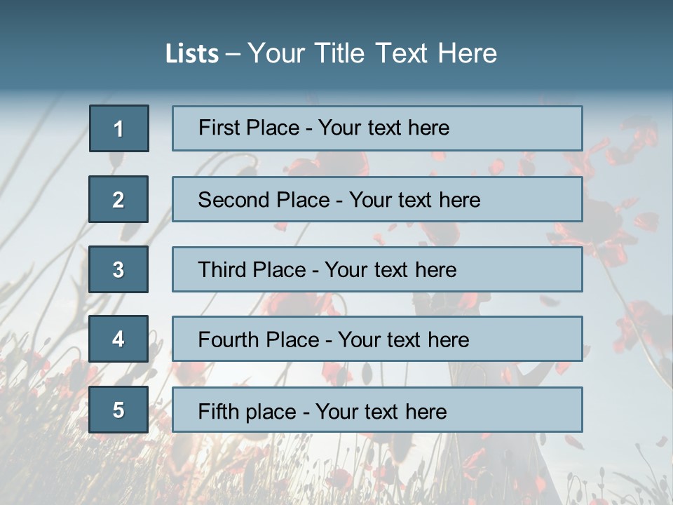Girl Stands In Poppy Field PowerPoint Template