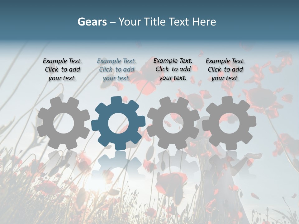 Girl Stands In Poppy Field PowerPoint Template