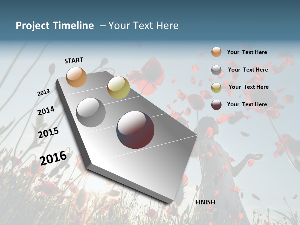 Girl Stands In Poppy Field PowerPoint Template