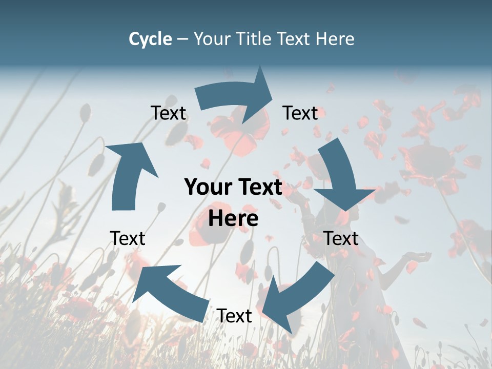 Girl Stands In Poppy Field PowerPoint Template