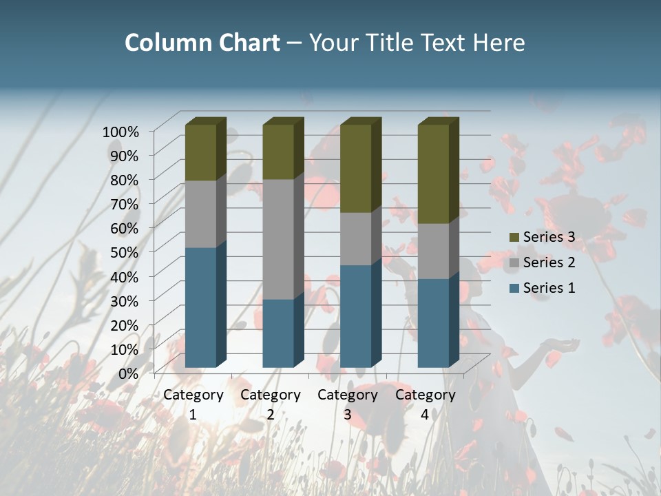 Girl Stands In Poppy Field PowerPoint Template