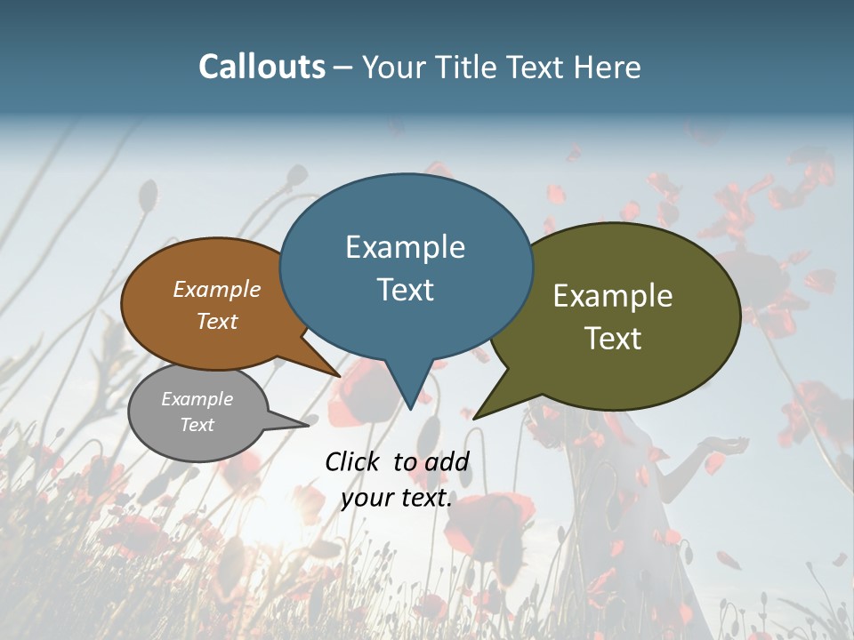 Girl Stands In Poppy Field PowerPoint Template