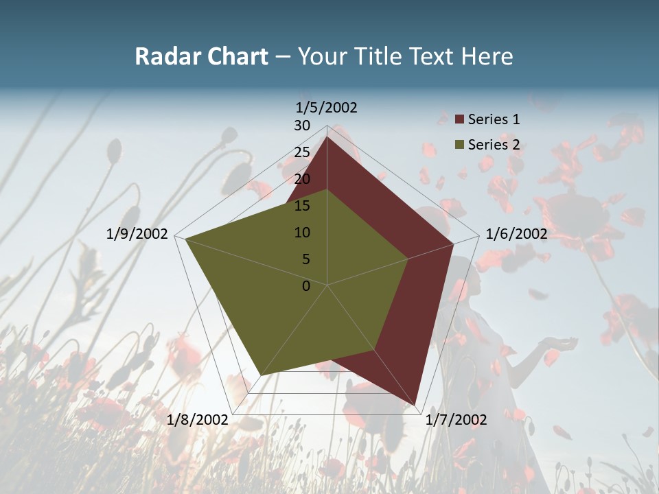 Girl Stands In Poppy Field PowerPoint Template
