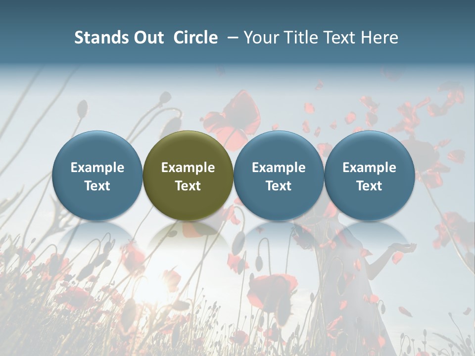 Girl Stands In Poppy Field PowerPoint Template