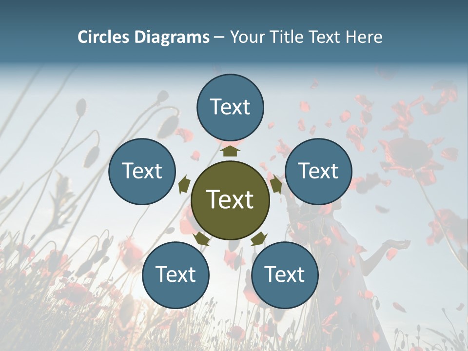 Girl Stands In Poppy Field PowerPoint Template