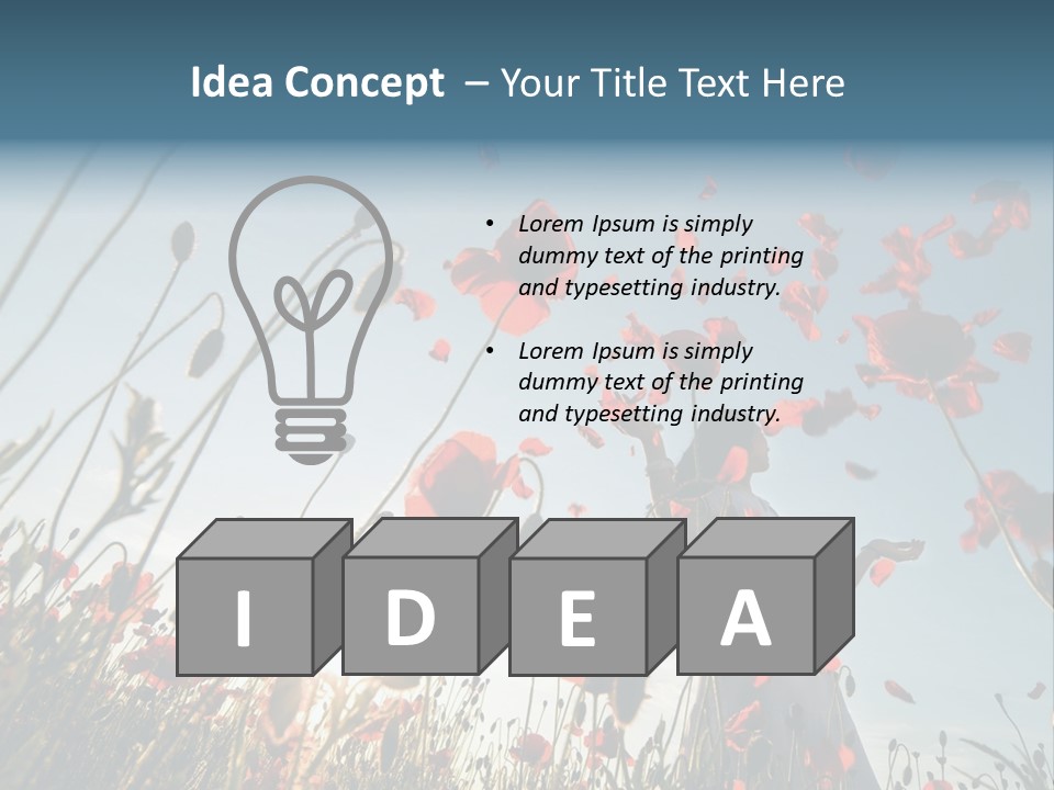 Girl Stands In Poppy Field PowerPoint Template