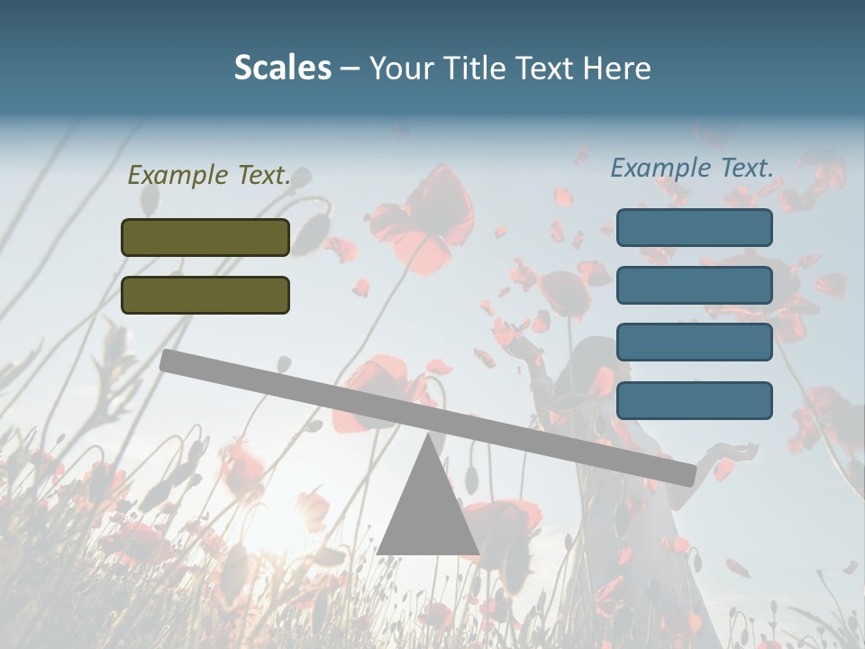 Girl Stands In Poppy Field PowerPoint Template