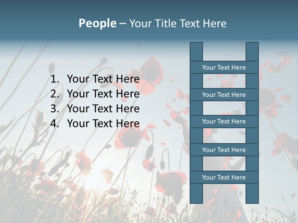 Girl Stands In Poppy Field PowerPoint Template