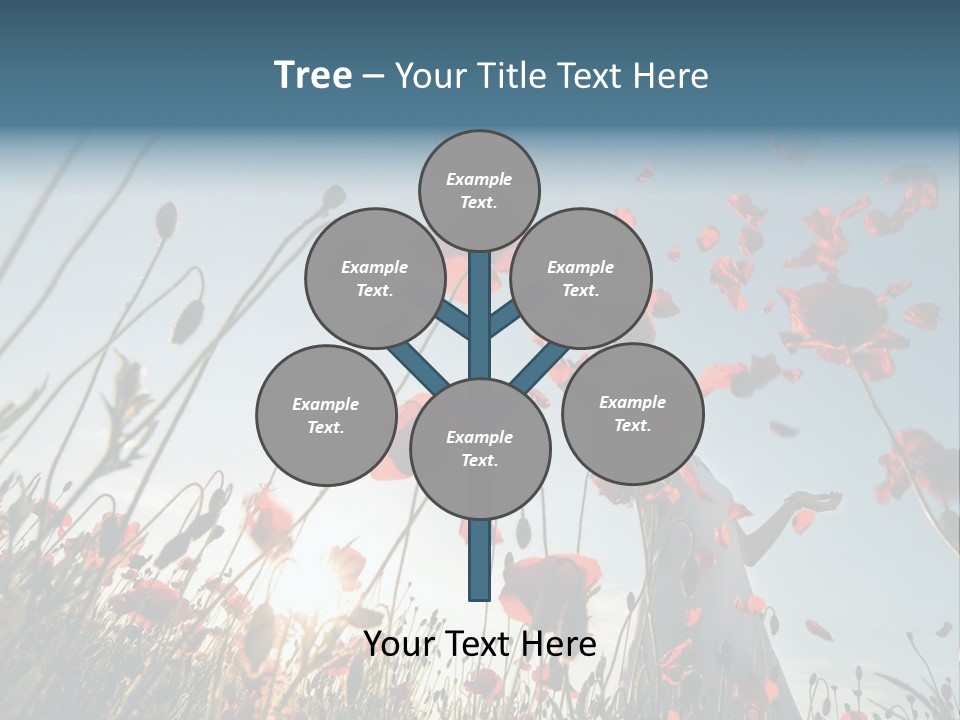 Girl Stands In Poppy Field PowerPoint Template