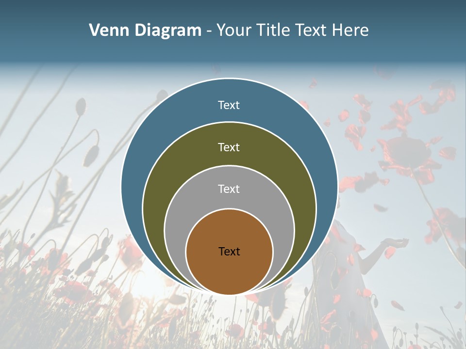 Girl Stands In Poppy Field PowerPoint Template