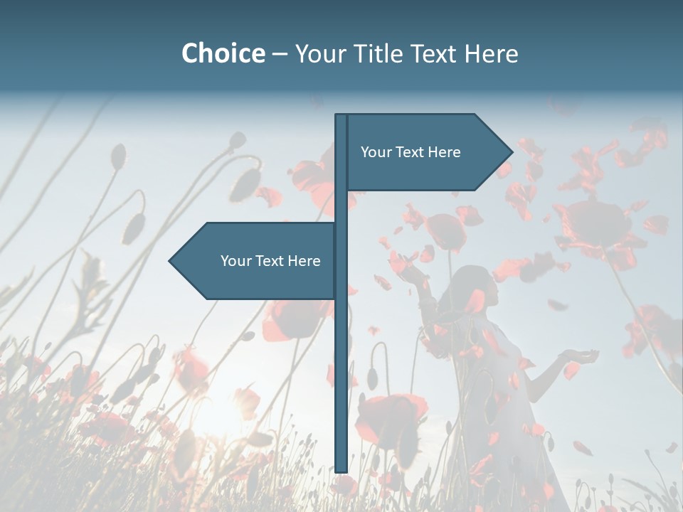 Girl Stands In Poppy Field PowerPoint Template