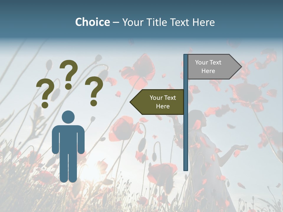 Girl Stands In Poppy Field PowerPoint Template