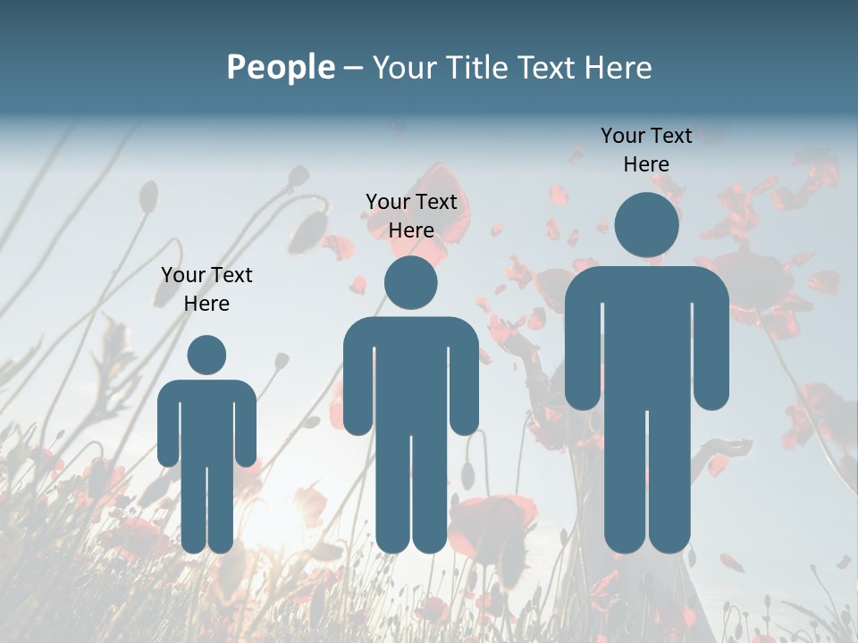 Girl Stands In Poppy Field PowerPoint Template