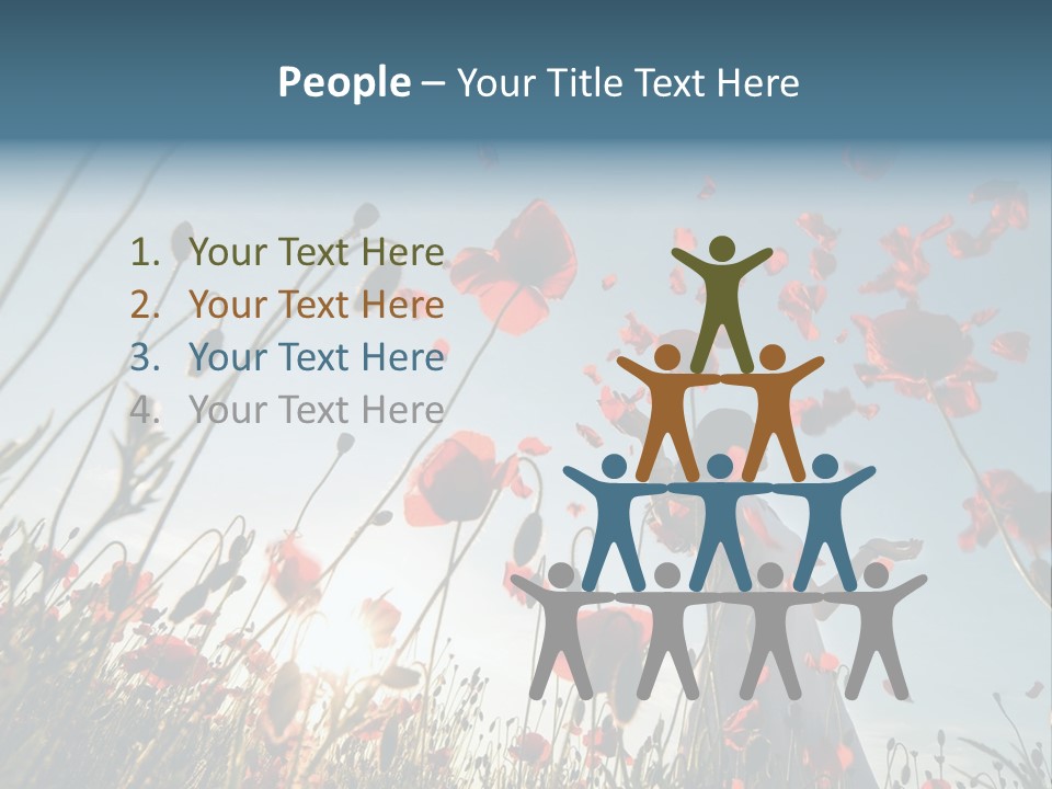Girl Stands In Poppy Field PowerPoint Template
