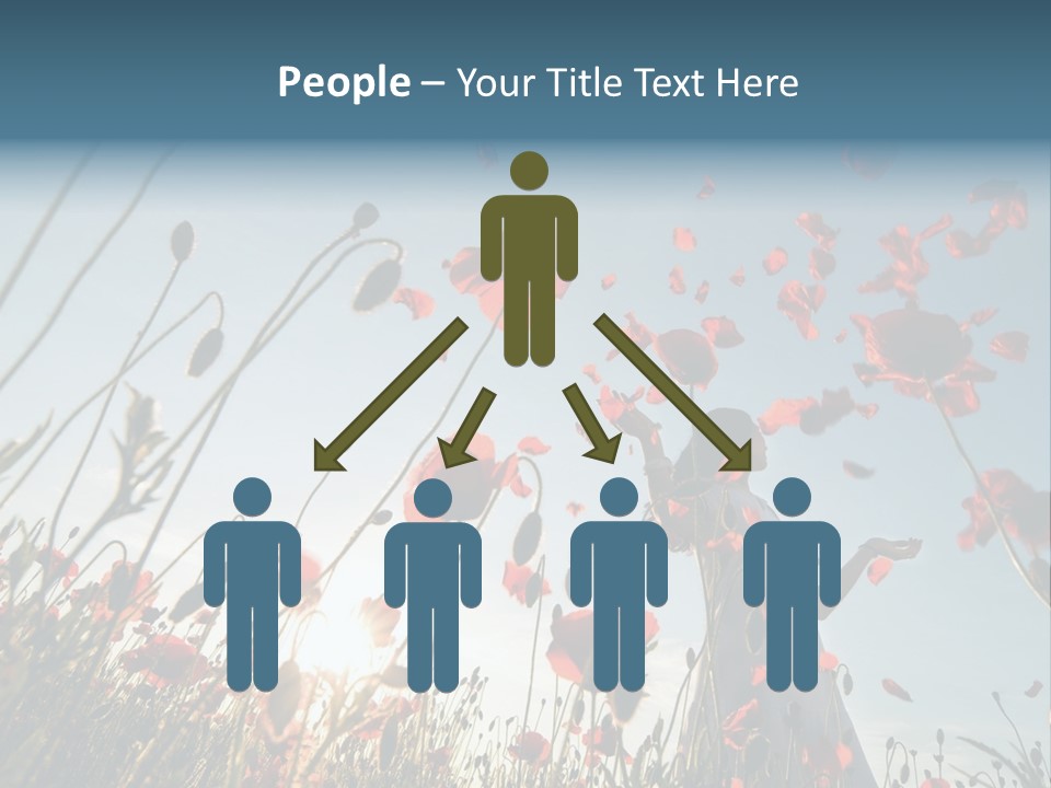 Girl Stands In Poppy Field PowerPoint Template