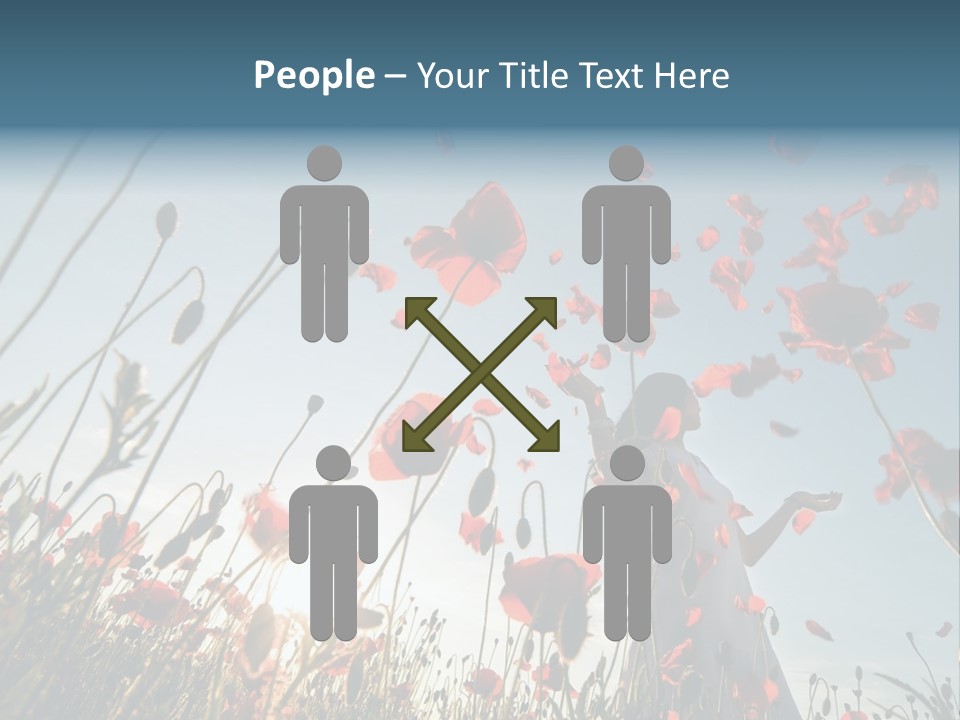 Girl Stands In Poppy Field PowerPoint Template