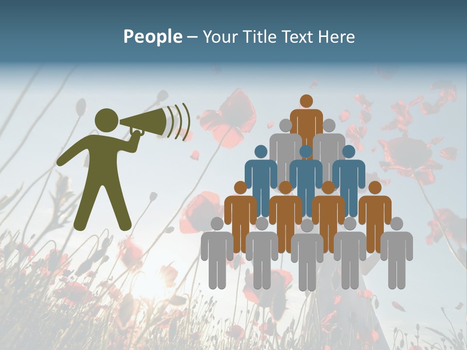 Girl Stands In Poppy Field PowerPoint Template