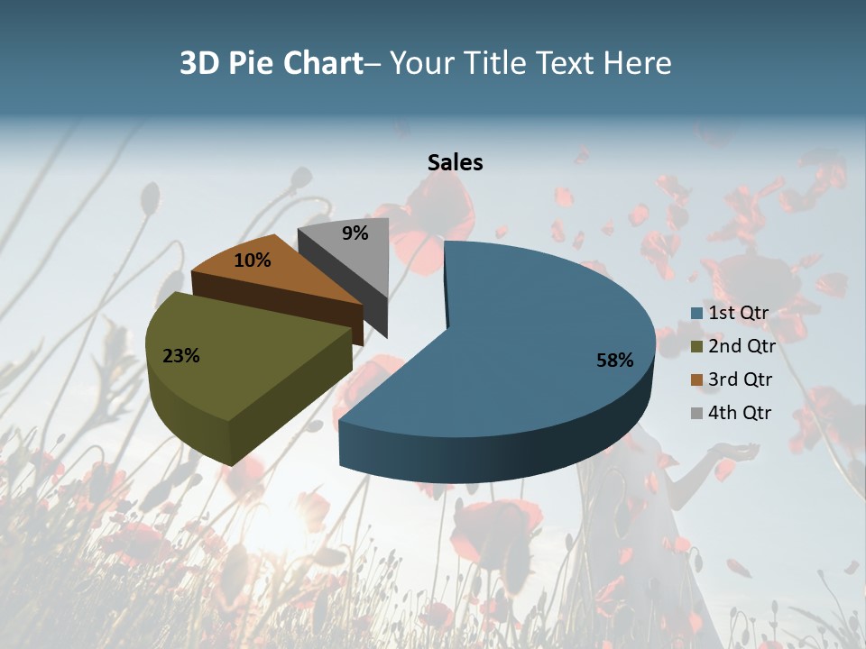 Girl Stands In Poppy Field PowerPoint Template