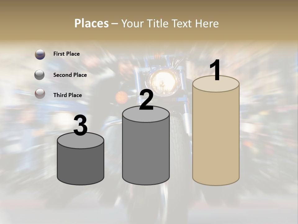 Blurred Bike Riders Rushing At City Street PowerPoint Template