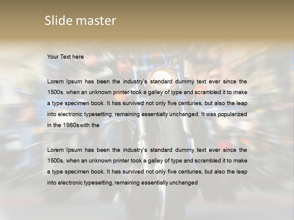 Blurred Bike Riders Rushing At City Street PowerPoint Template