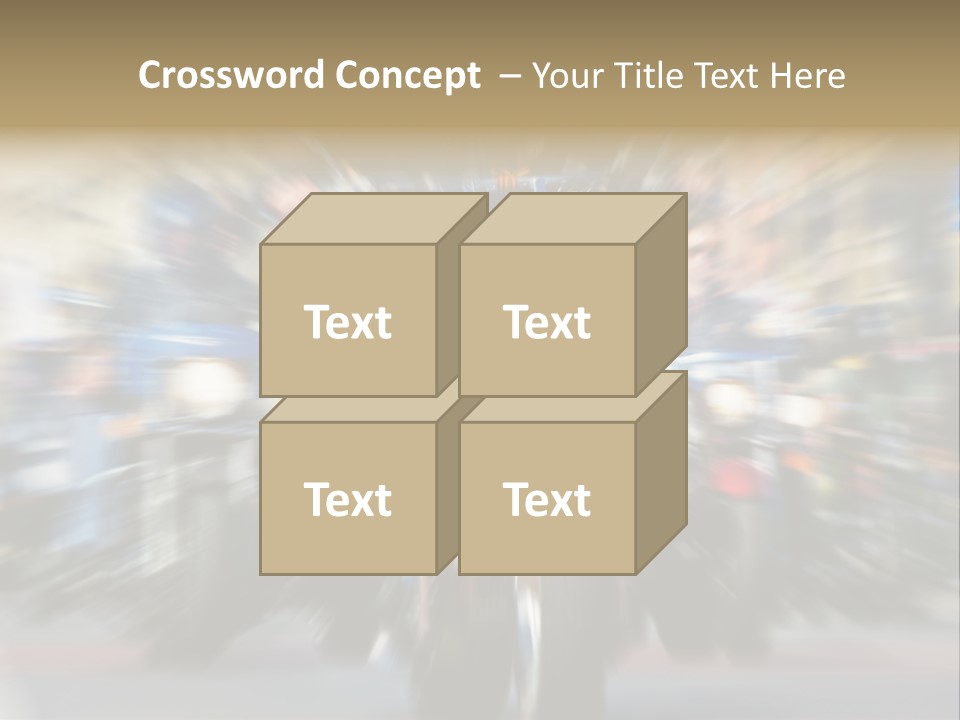 Blurred Bike Riders Rushing At City Street PowerPoint Template