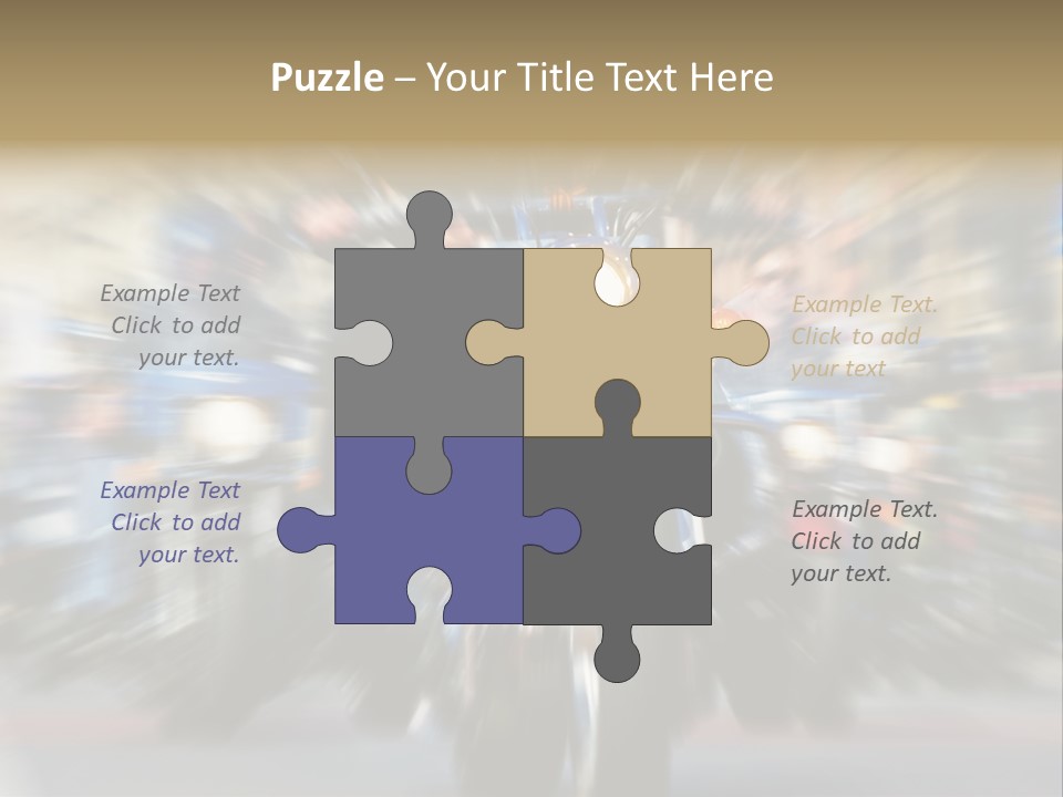 Blurred Bike Riders Rushing At City Street PowerPoint Template