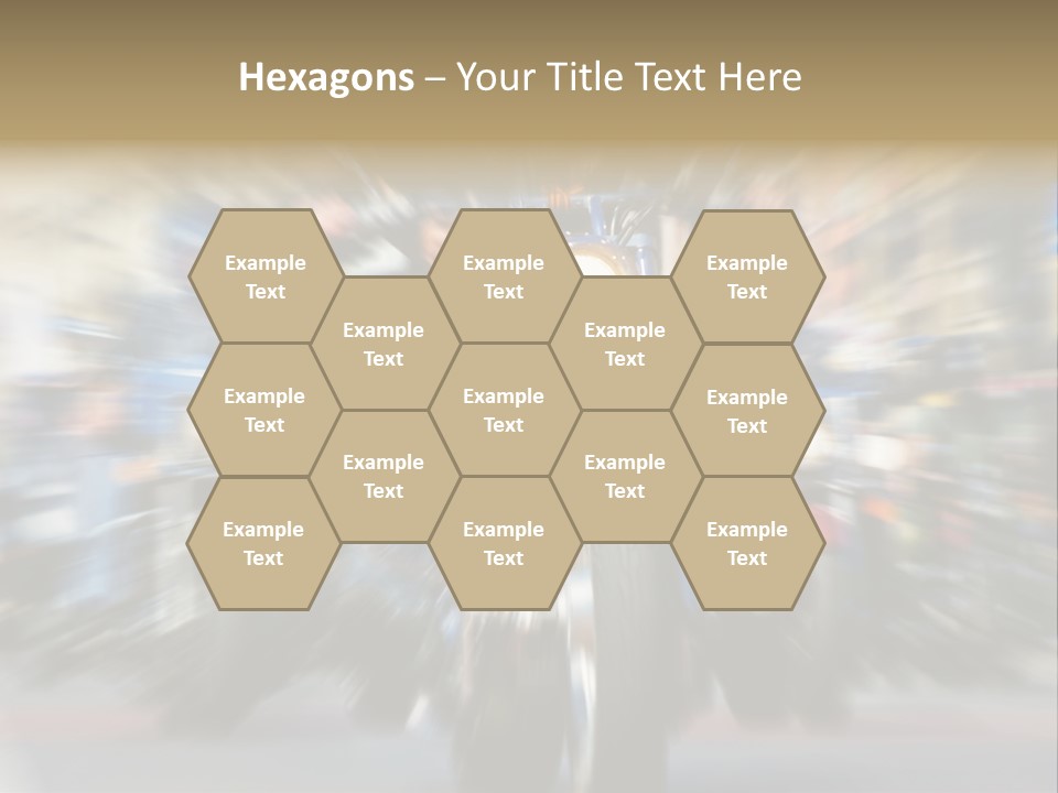 Blurred Bike Riders Rushing At City Street PowerPoint Template