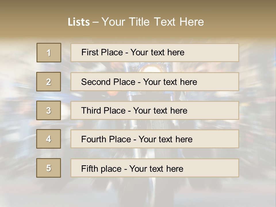 Blurred Bike Riders Rushing At City Street PowerPoint Template