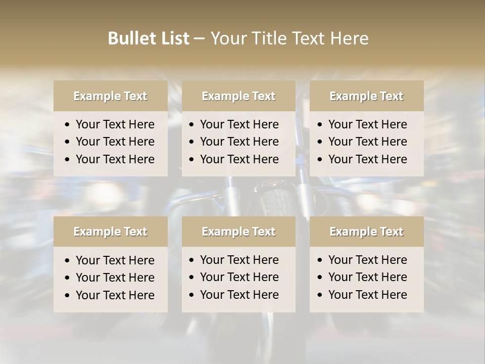 Blurred Bike Riders Rushing At City Street PowerPoint Template