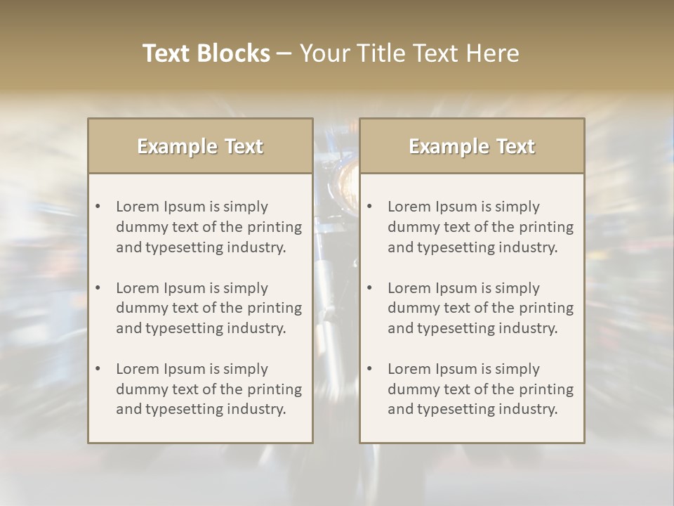 Blurred Bike Riders Rushing At City Street PowerPoint Template