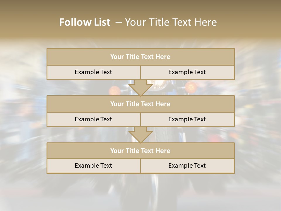 Blurred Bike Riders Rushing At City Street PowerPoint Template